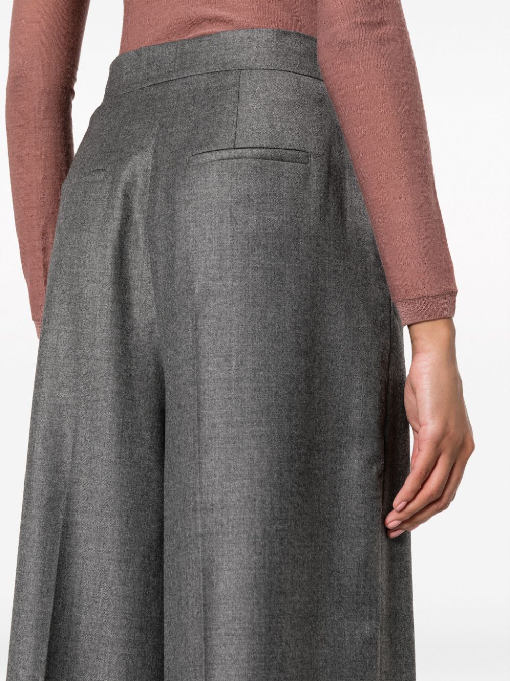 Wool high-waisted trousers