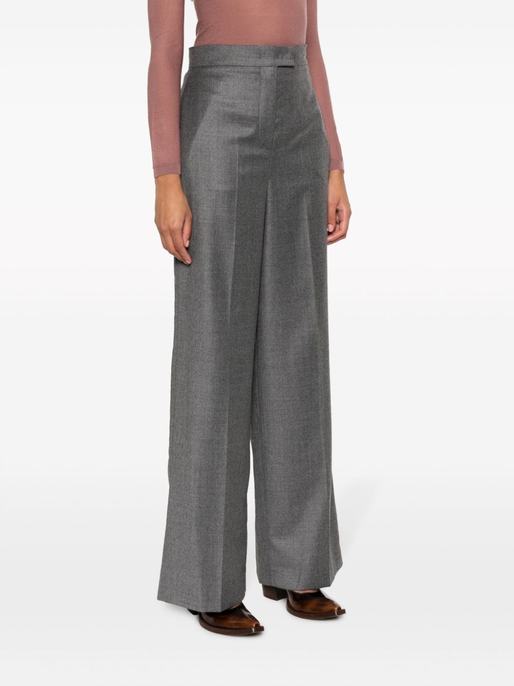 Wool high-waisted trousers