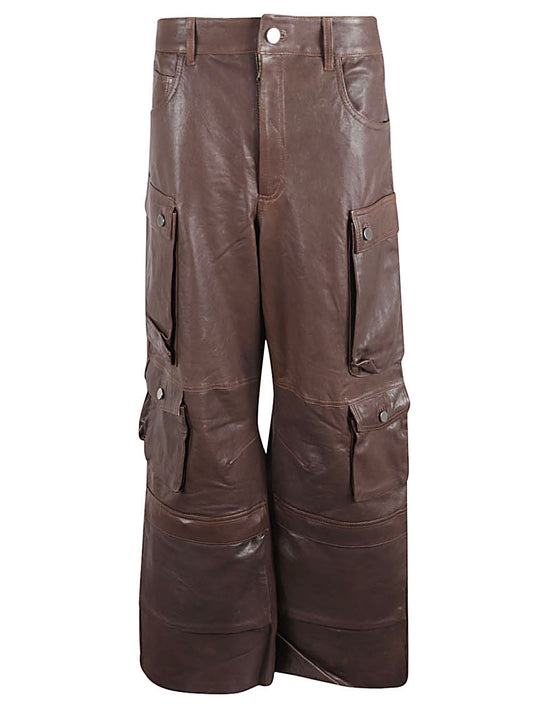 Leather cargo pants