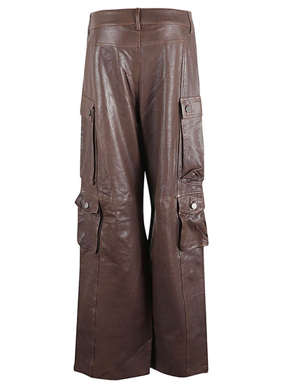 Leather cargo pants