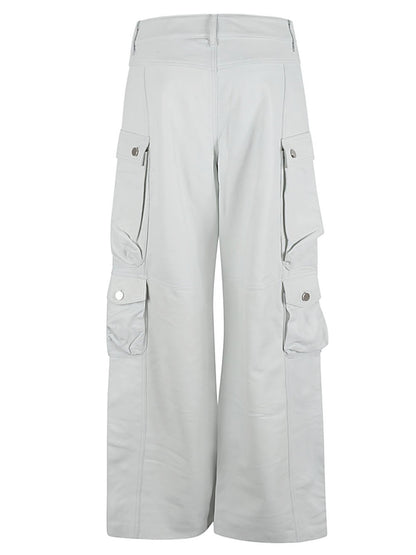 Leather cargo pants