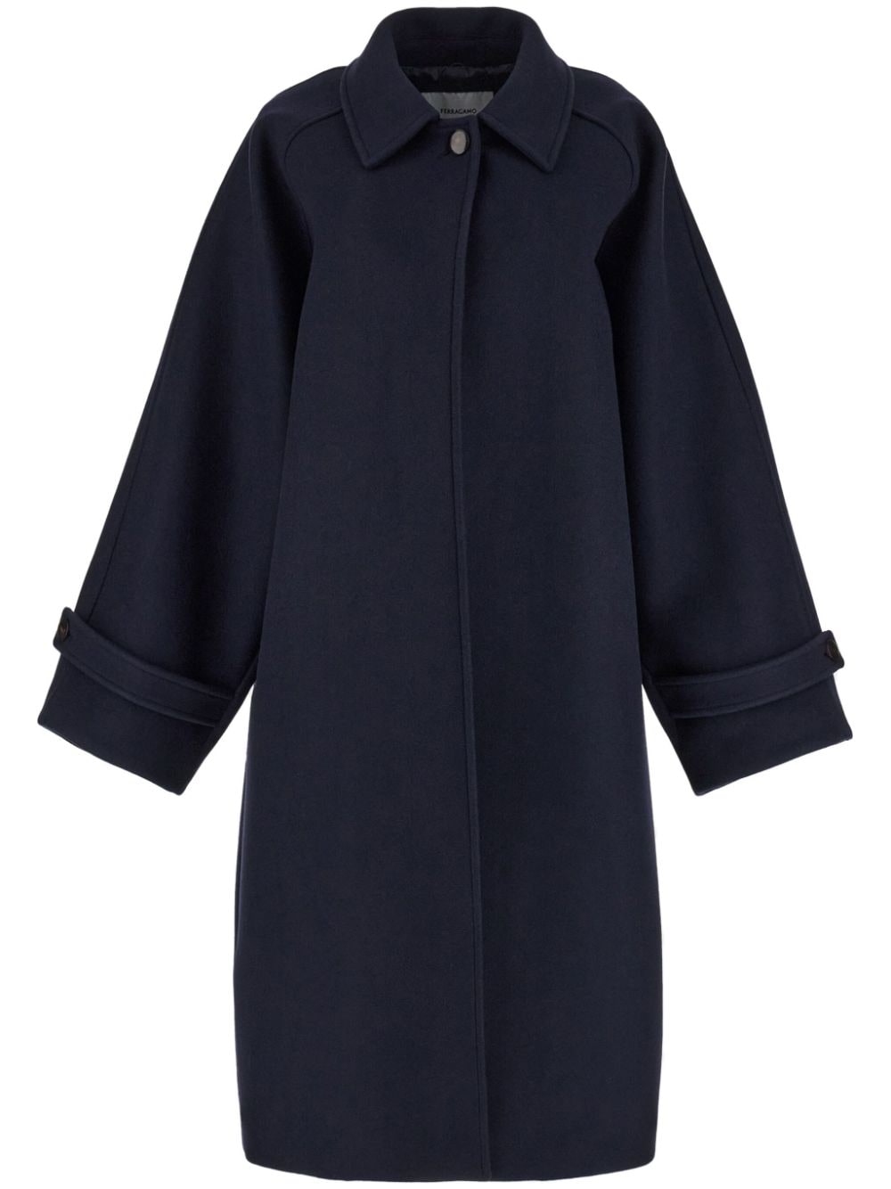 Oversized wool single-breasted coat