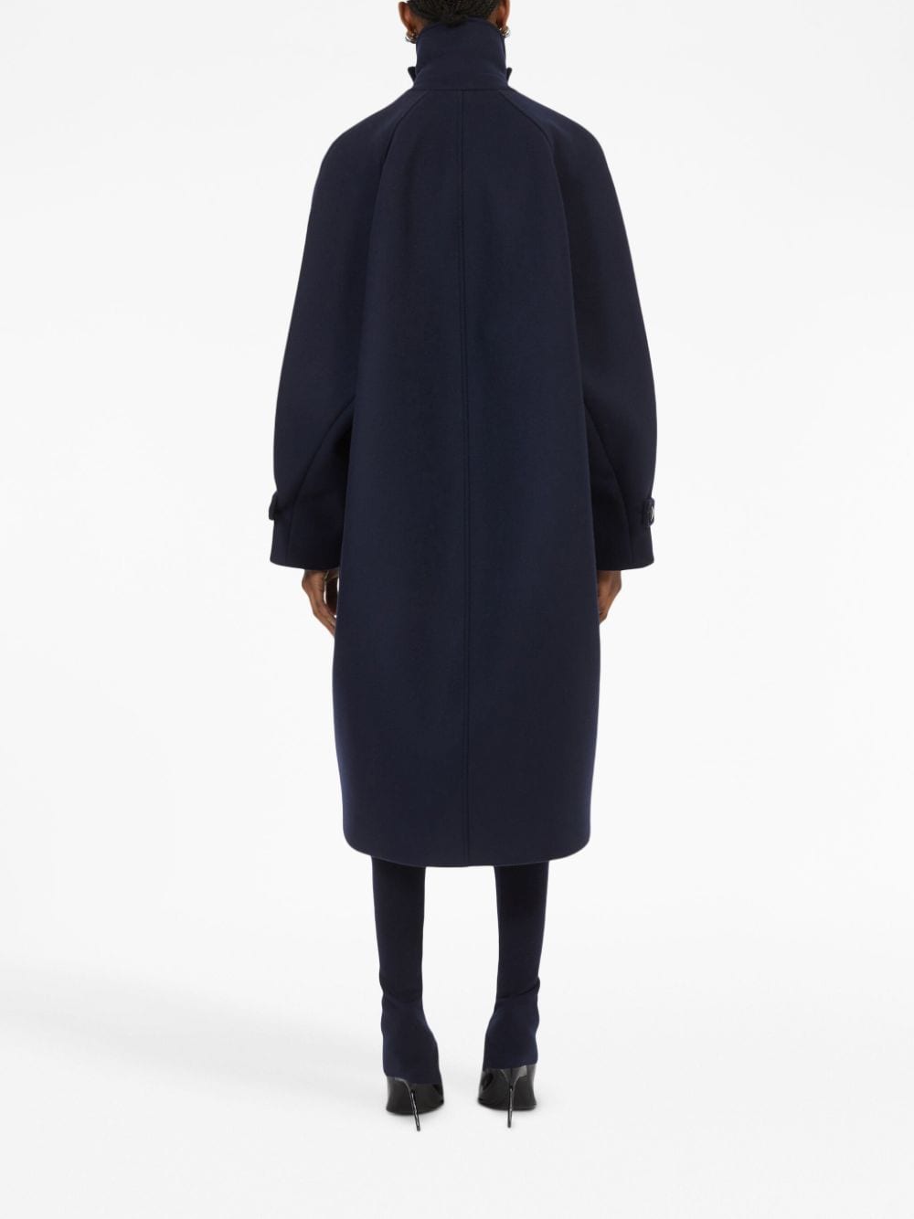 Oversized wool single-breasted coat