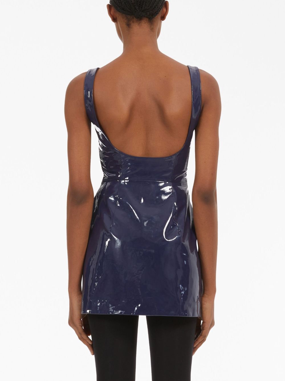 Patent leather mini dress