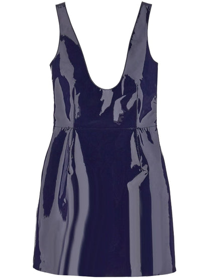 Patent leather mini dress