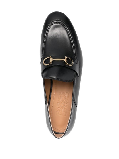 Gancini leather loafers