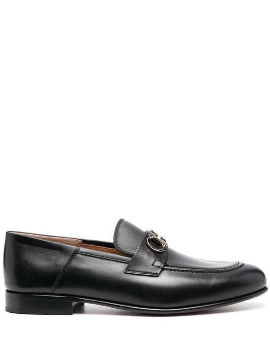 Gancini leather loafers