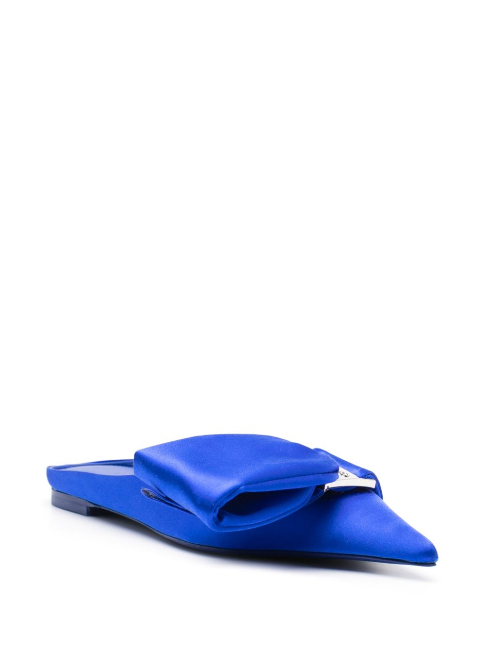 Bow leather slippers