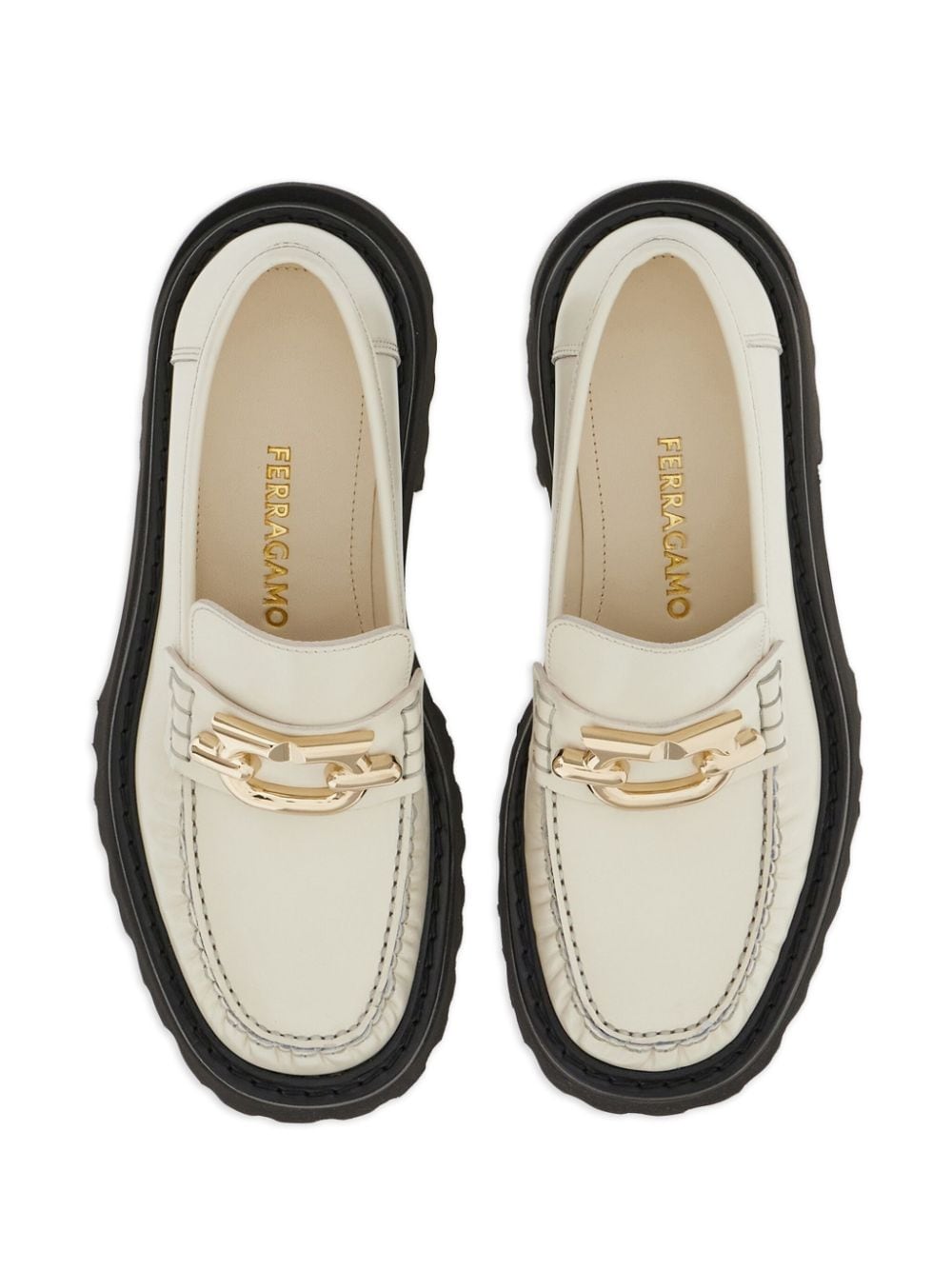 Gancio leather loafers