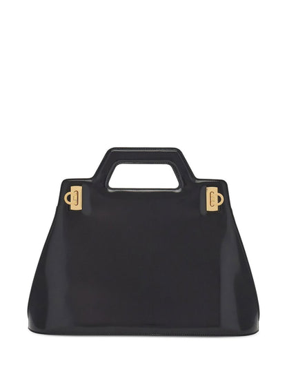 Wanda leather top-hndle bag