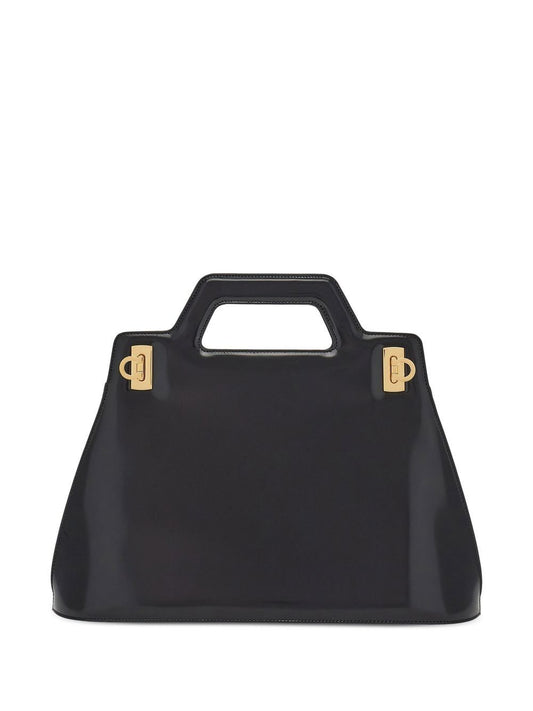 Wanda leather top-hndle bag