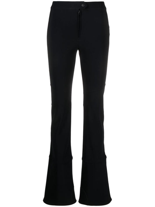 High-waisted flared trousers