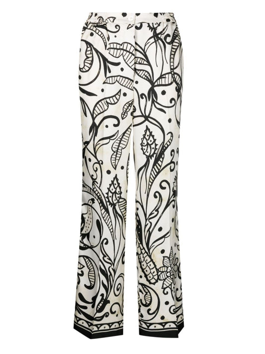 Printed silk trousers