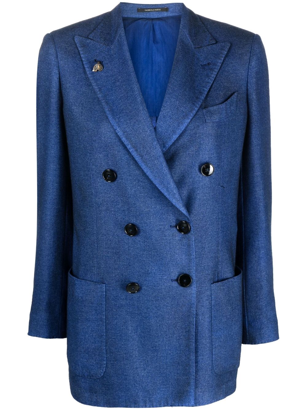 Double-breasted wool blend jacket