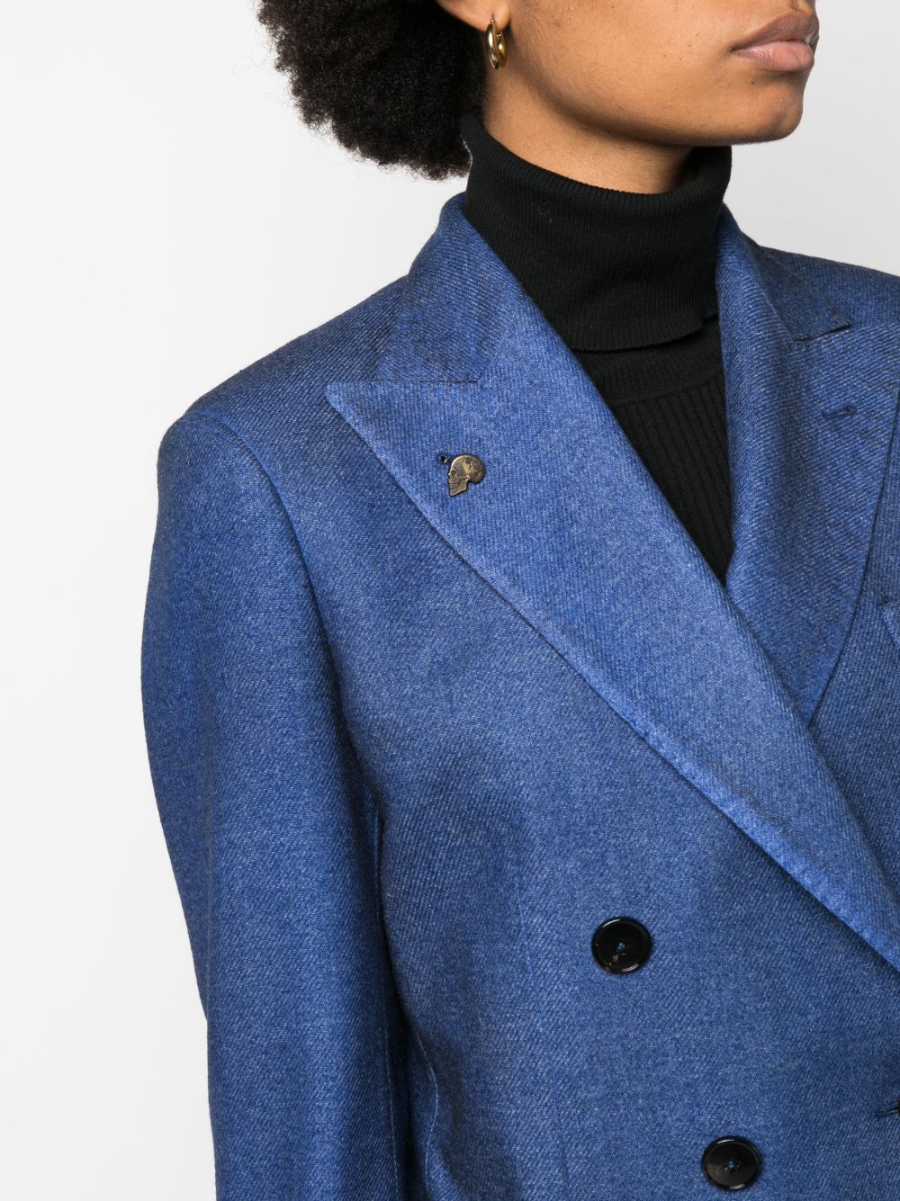 Double-breasted wool blend jacket