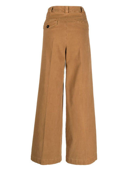 Wide leg cotton trousers