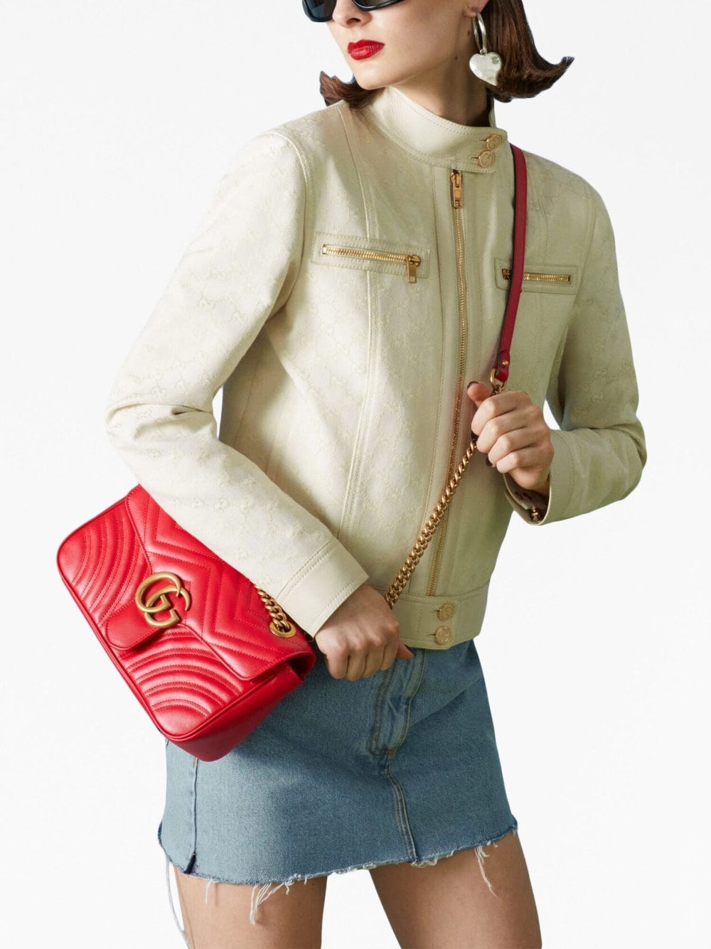 Gg marmont leahter shoulder bag