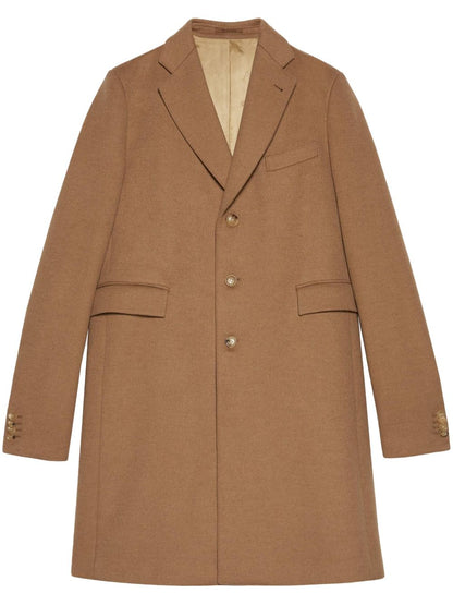 Wool single-breasted coat