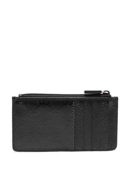 Leather zipped card case