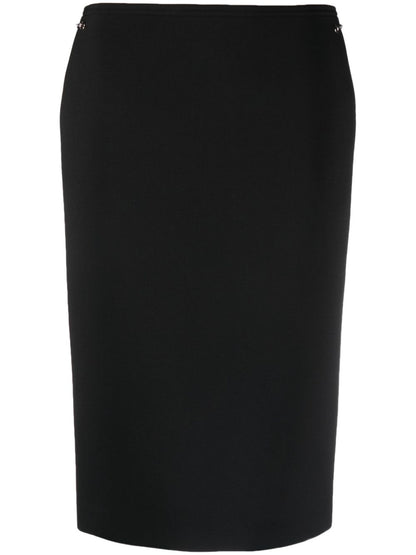 Horsebit wool midi skirt