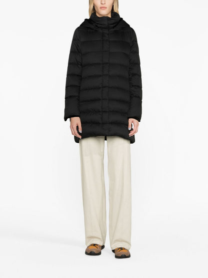 Nylon midi puffer jacket