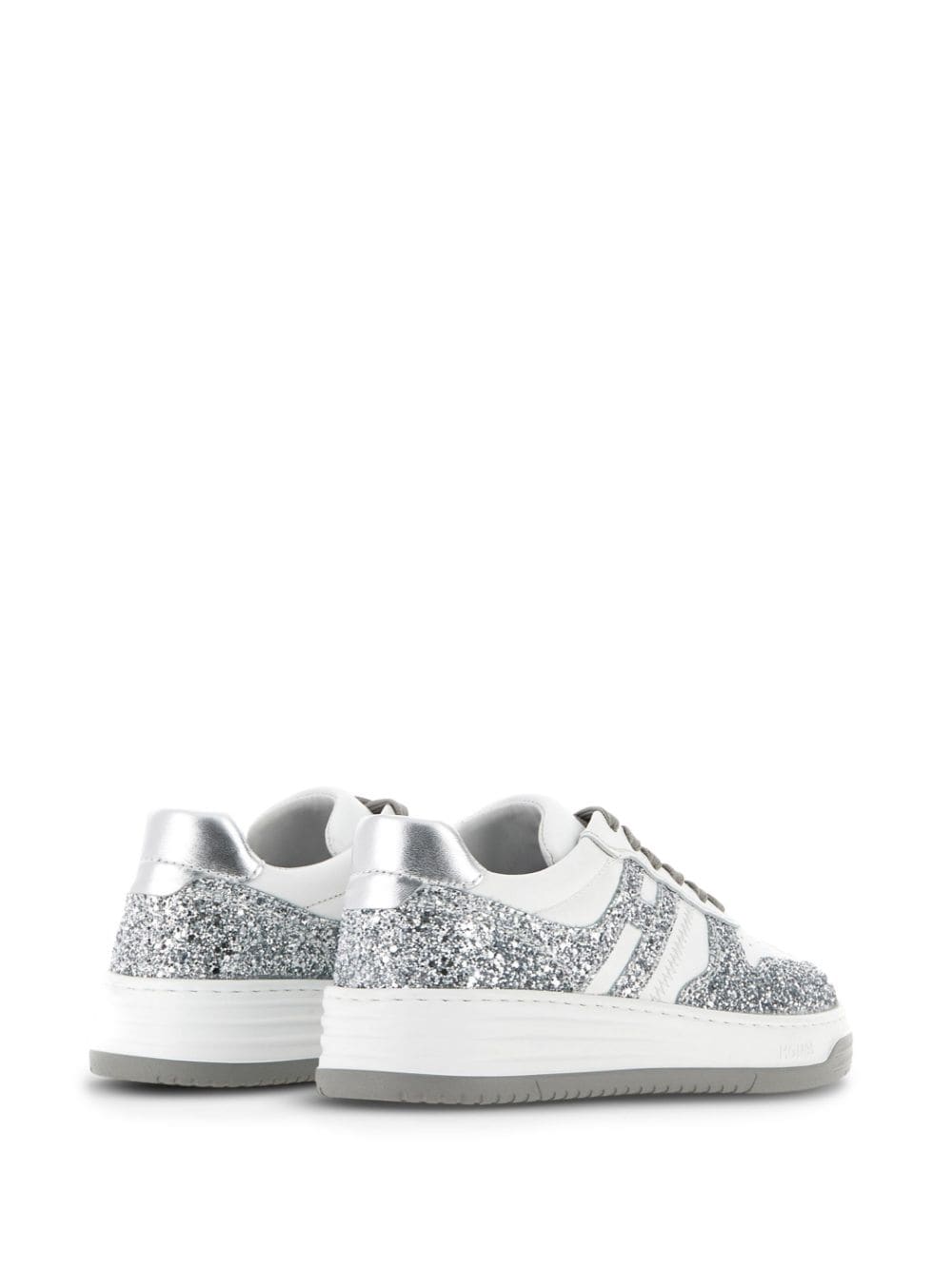 H630 leather and glitter sneakers