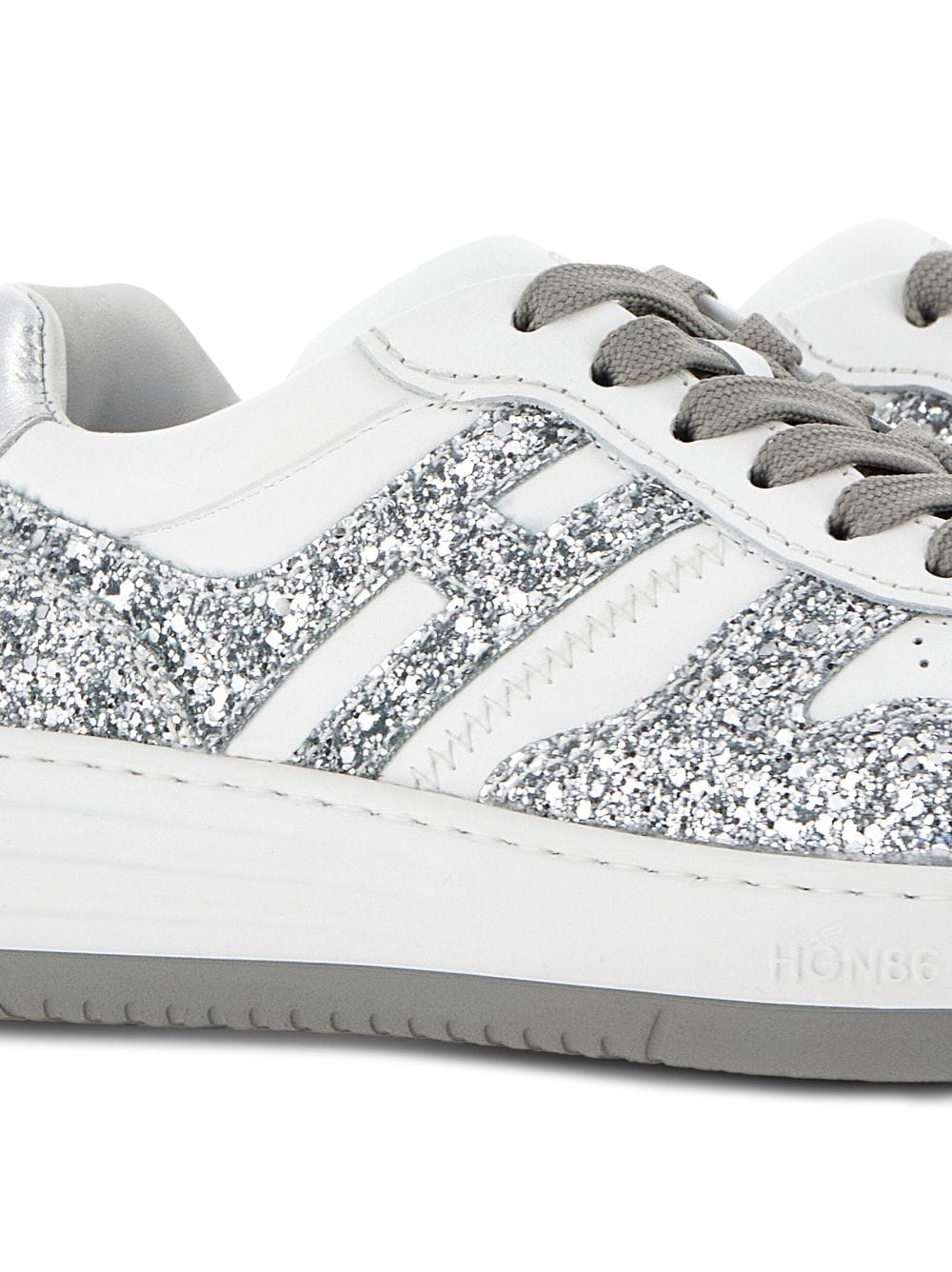 H630 leather and glitter sneakers