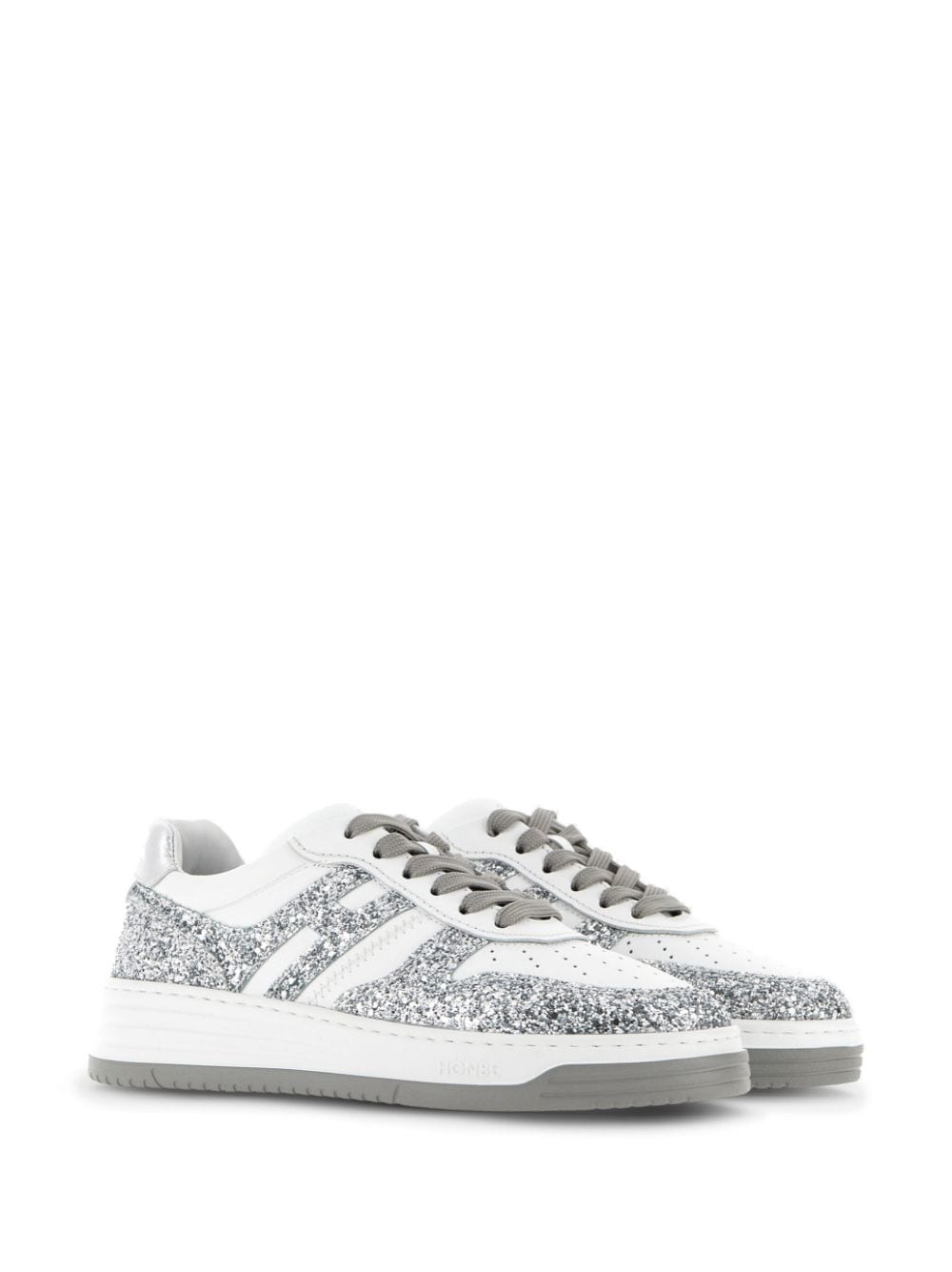 H630 leather and glitter sneakers