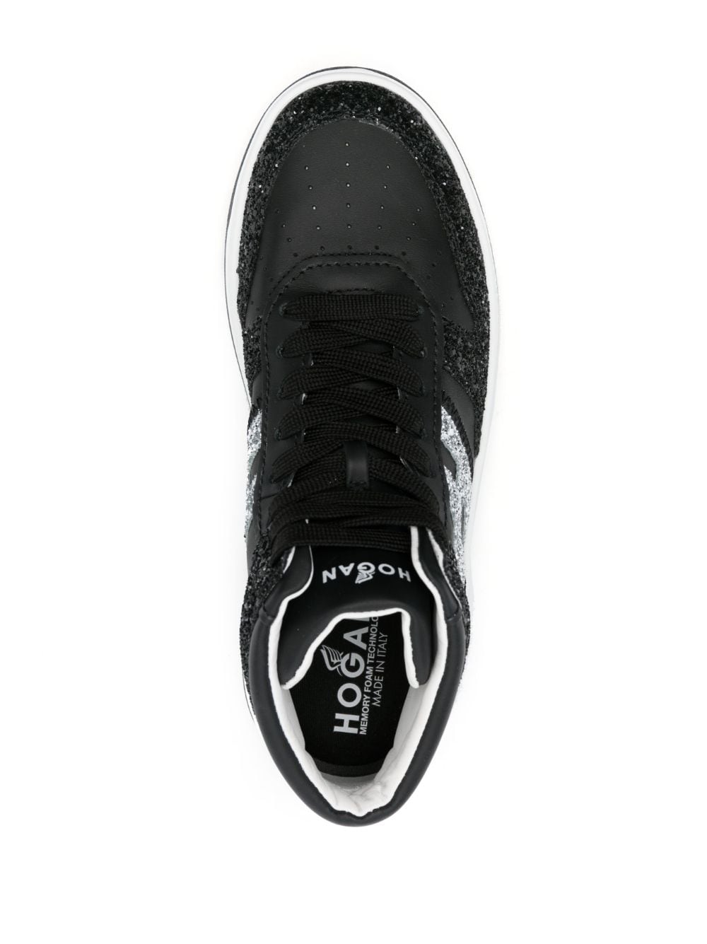 H630 gliettered leather sneakers