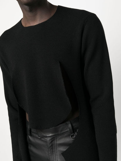 Wool asymmetric jumper