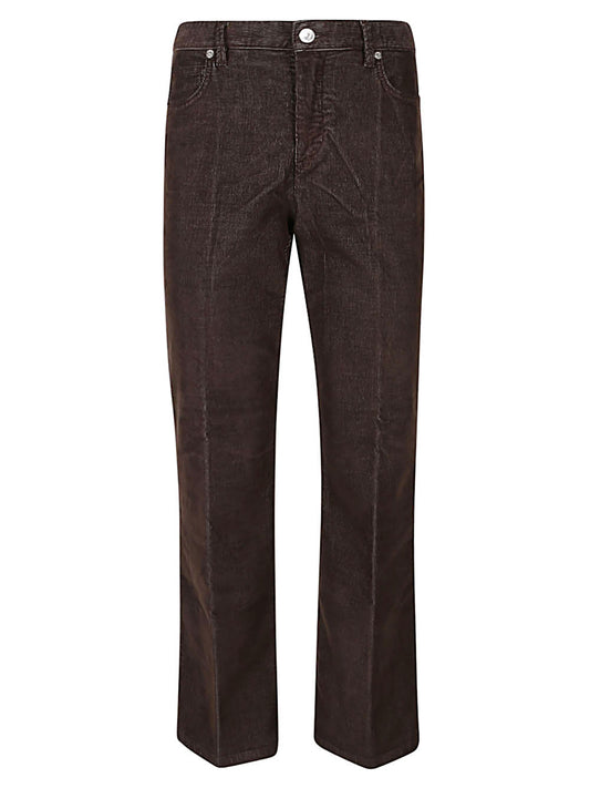 Ribbed velvet flared trousers