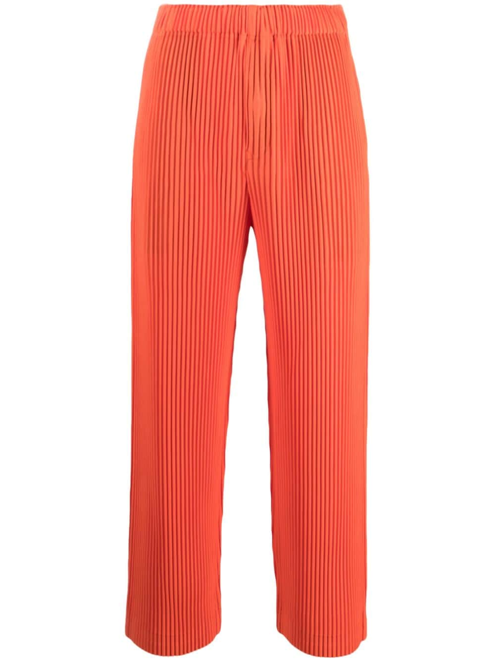 Pleated straight leg trousers