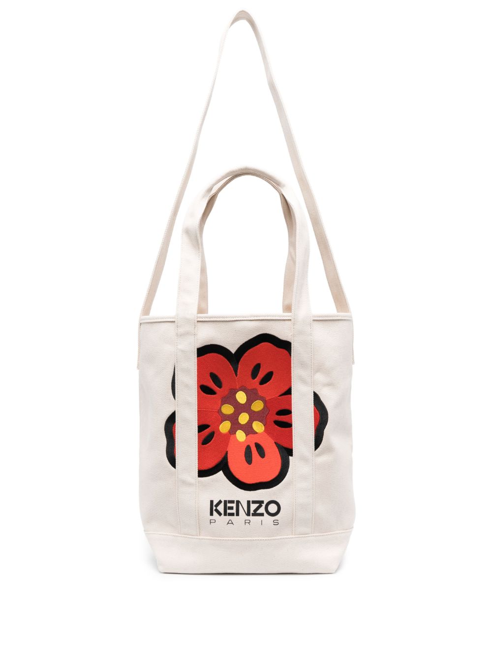 Boke flower embroidered tote bag