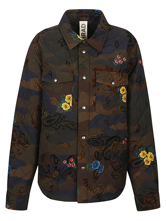 Otto camouflage print quilted jacket