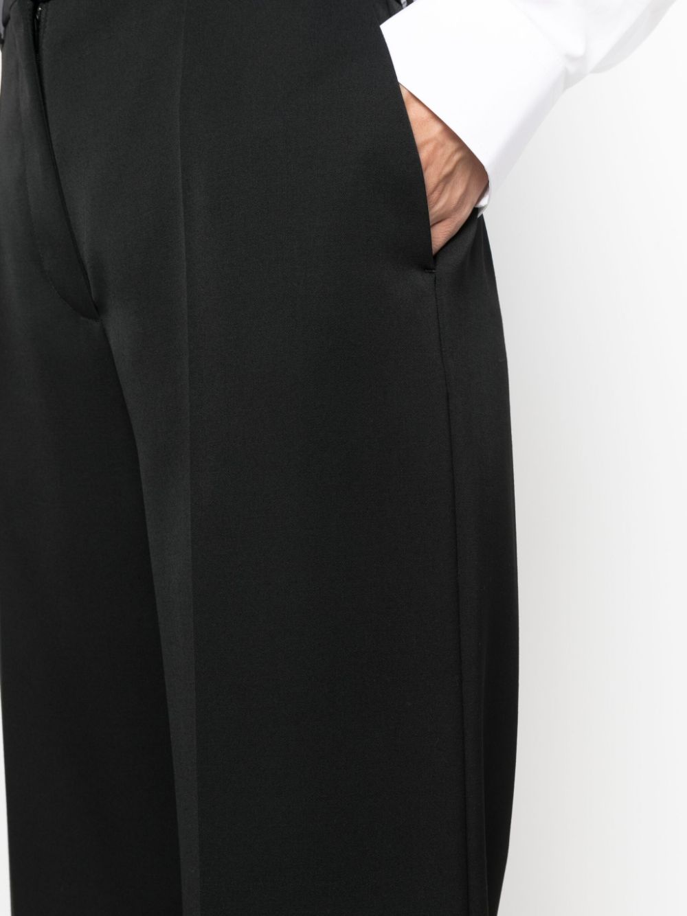 Wide leg wool trousers