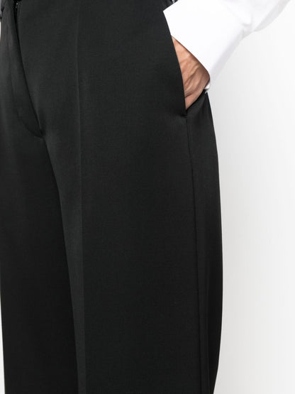 Wide leg wool trousers