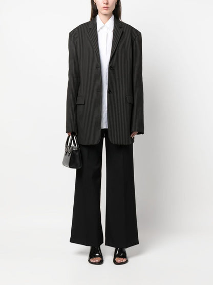 Wide leg wool trousers