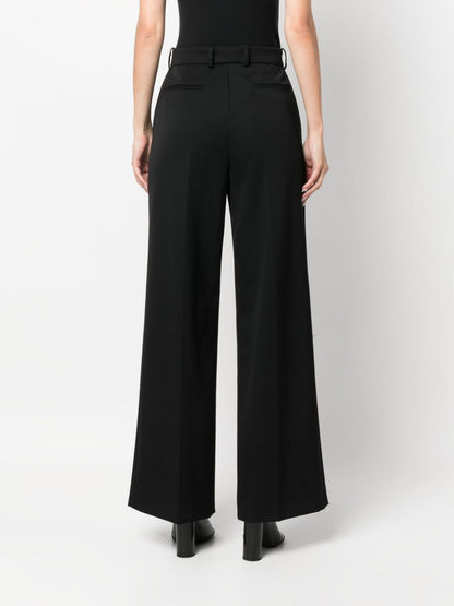 Wide leg wool trousers