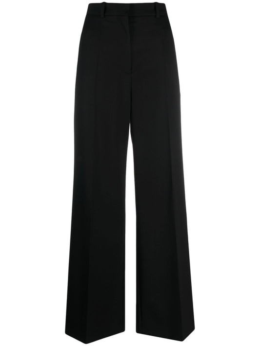 Wide leg wool trousers