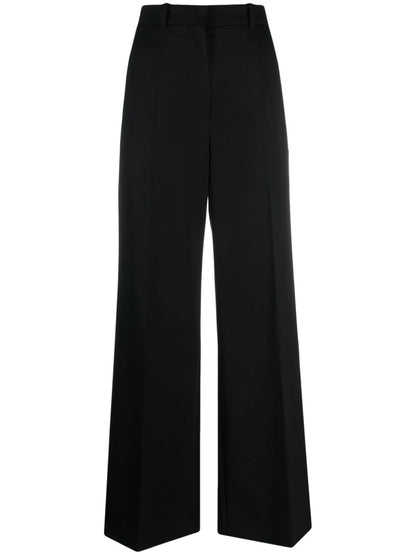 Wide leg wool trousers