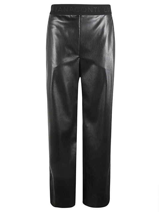 Faux leather trousers