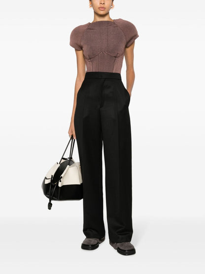 Wool high waisted trousers