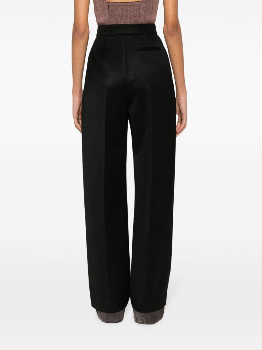 Wool high waisted trousers