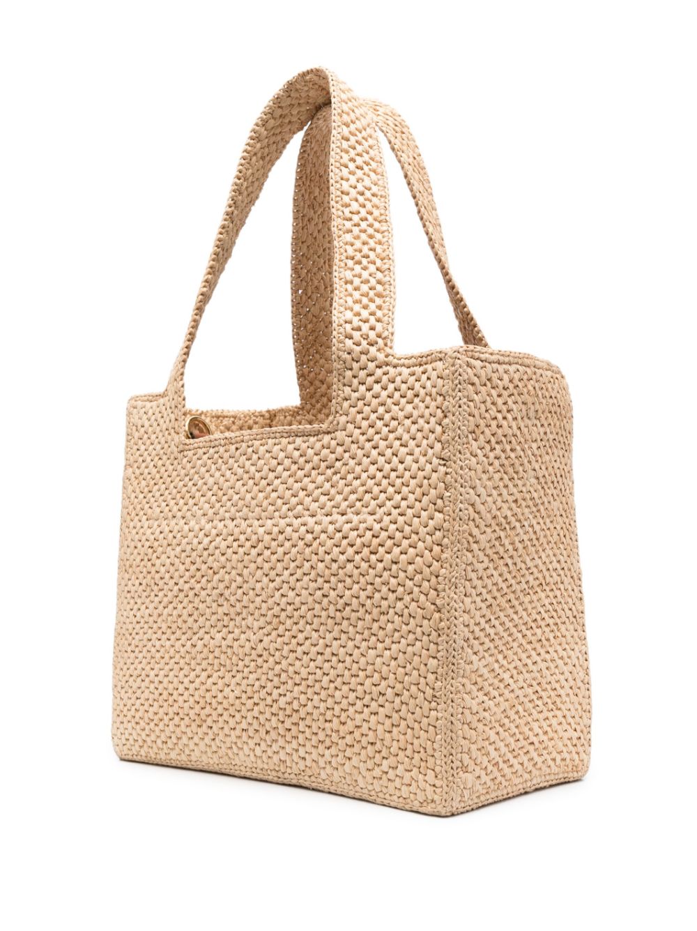 Loewe font raffia tote bag