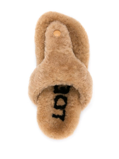 Faux fur slides sandals