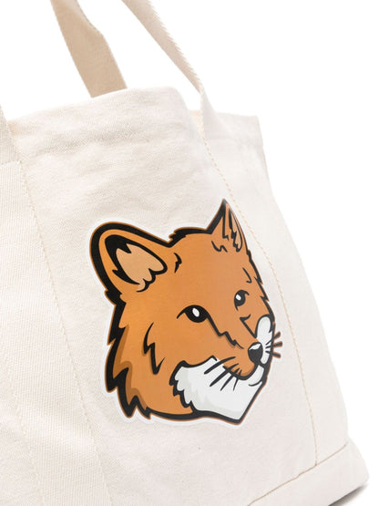 Fox head cotton tote bag