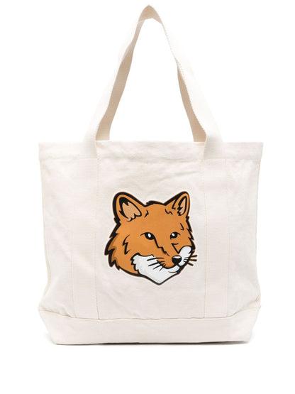 Fox head cotton tote bag