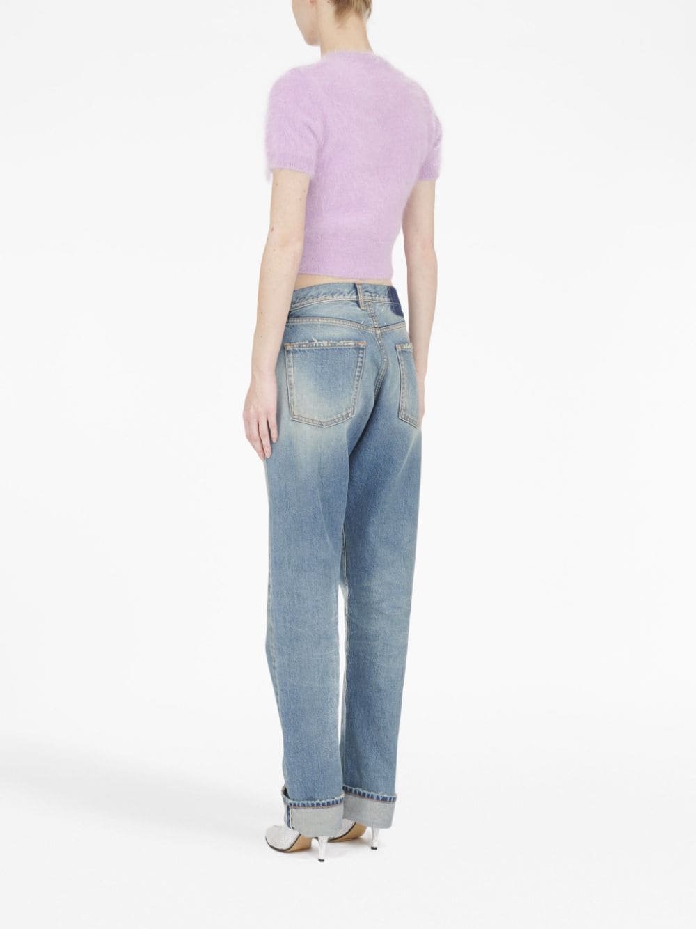 Cropped cotton t-shirt