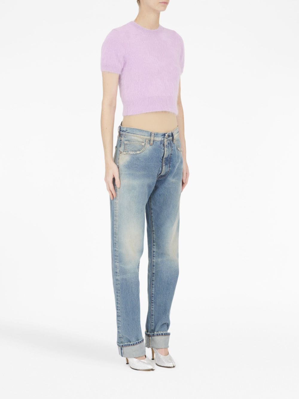 Cropped cotton t-shirt