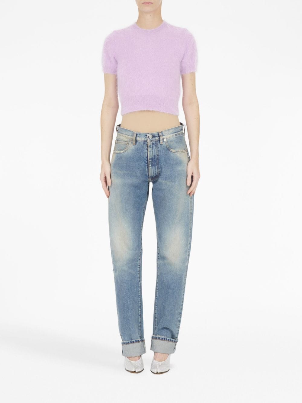 Cropped cotton t-shirt